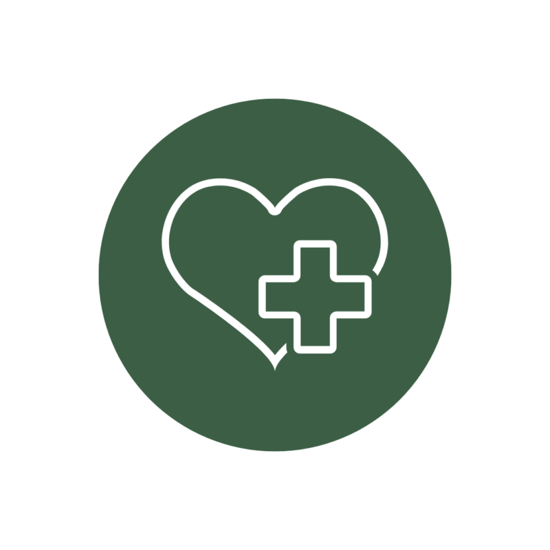 Icon of a heart with a plus symbol